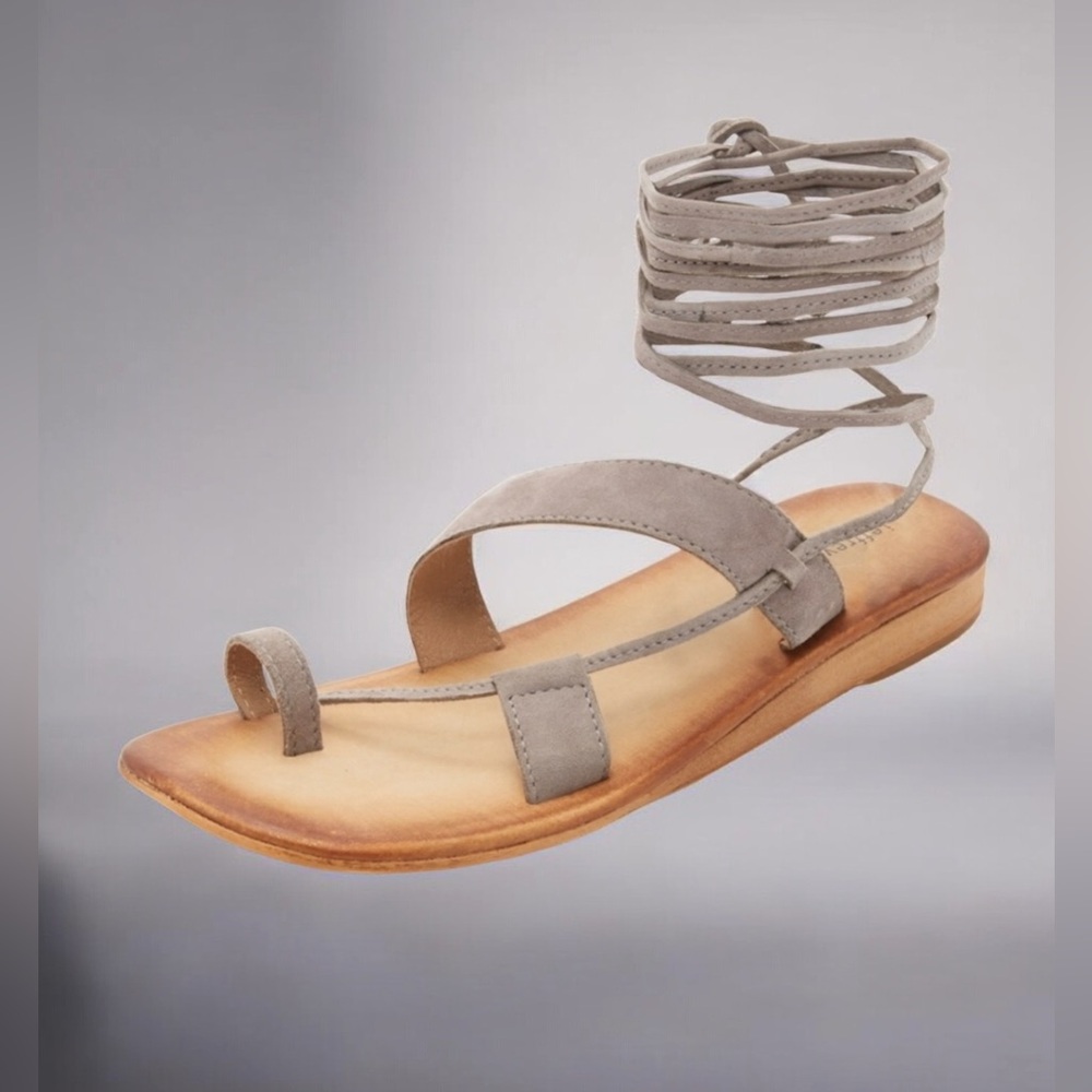 Jeffrey Campbell Vista Gladiator Suede Wrap Sandal Tan - Picture 9 of 9